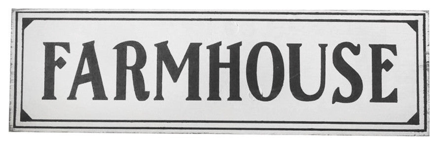 "Farmhouse" Sign, White