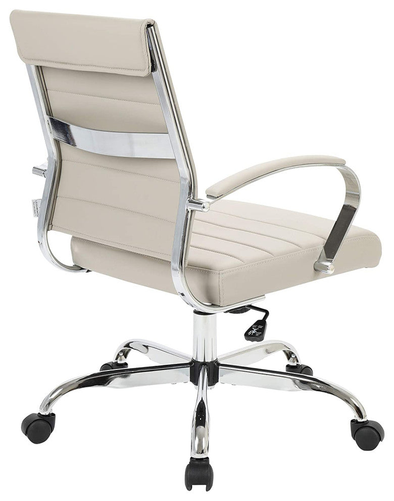 LeisureMod Benmar Leather Office Chair Tan