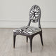 Art Deco Vintage Style Hollywood Zebra Black White Dining Chair Animal Print