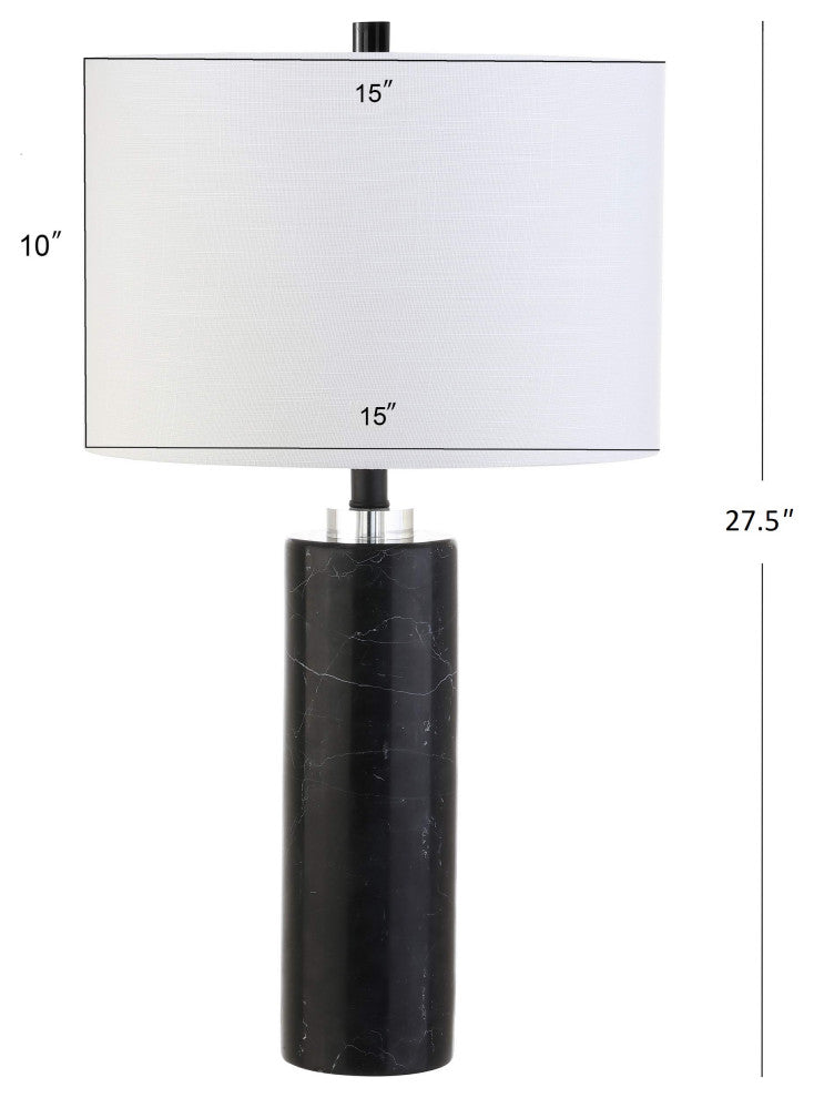 Brooks 27" Marble and Crystal Table Lamp, Chrome
