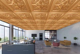 Gold 3D Ceiling Panels, 2'x2', 200 Sq Ft, Pack of 50