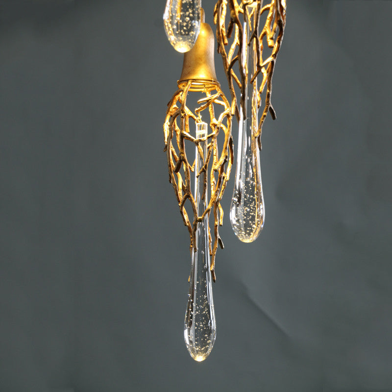 MIRODEMIÂ® Andora | Creative Crystal Chandelier with Clear Glass Drops, 9 Lights, Cool Light