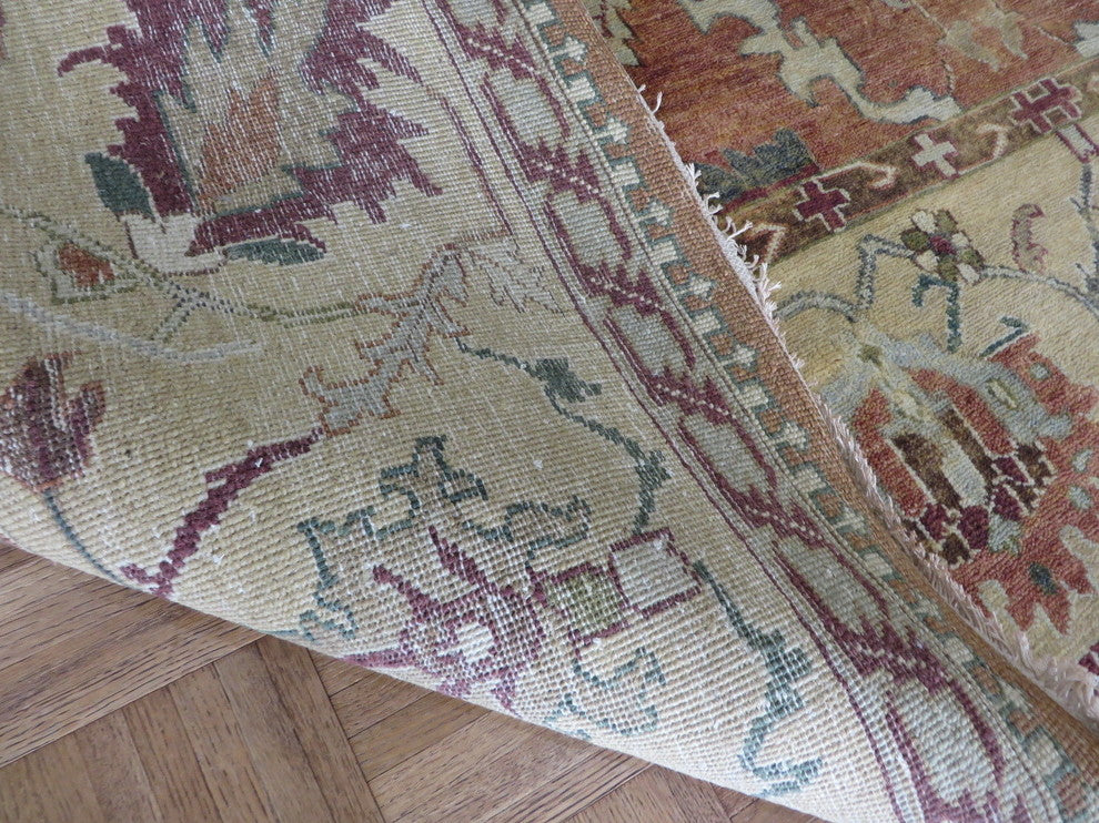 8'10x11'10 Handmade Rust Orange Persian Serapi Heriz Oriental Rug