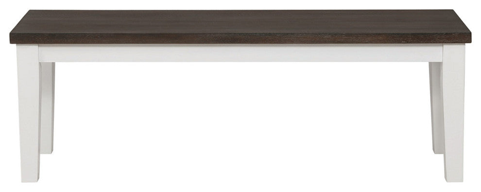 Wood Dining Bench, Espresso and Antique White