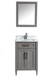 Vanity Set With Carrara Marble Top, 24", Gray, Led Sensor-Switch Mirror