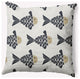 18x18" Fish Tales Nautical Decorative Indoor Pillow, Taupe