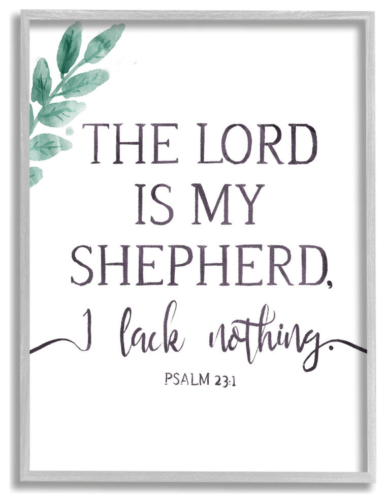 Lord Is My Shepherd Faith Phrase Plant Greenery, 24 x 30