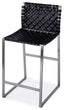 Urban Woven Leather 25" Counter Stool, Black