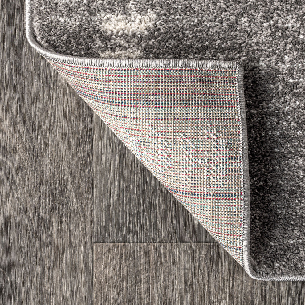 Zaina Moroccan Beni Souk Area Rug, Gray/Cream, 8 X 10