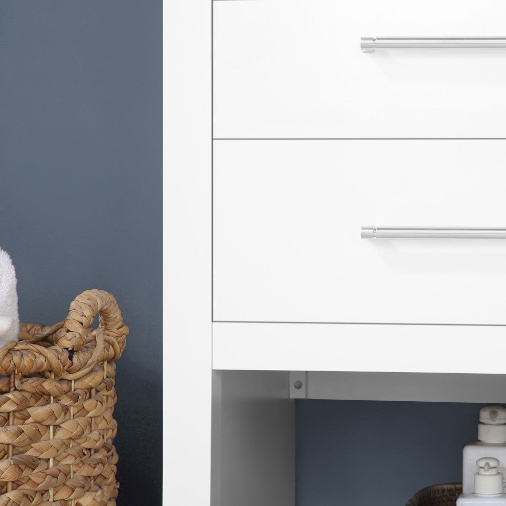 Ove Decors Rider 72" Double Sink Bathroom Vanity, White With Black Hardware