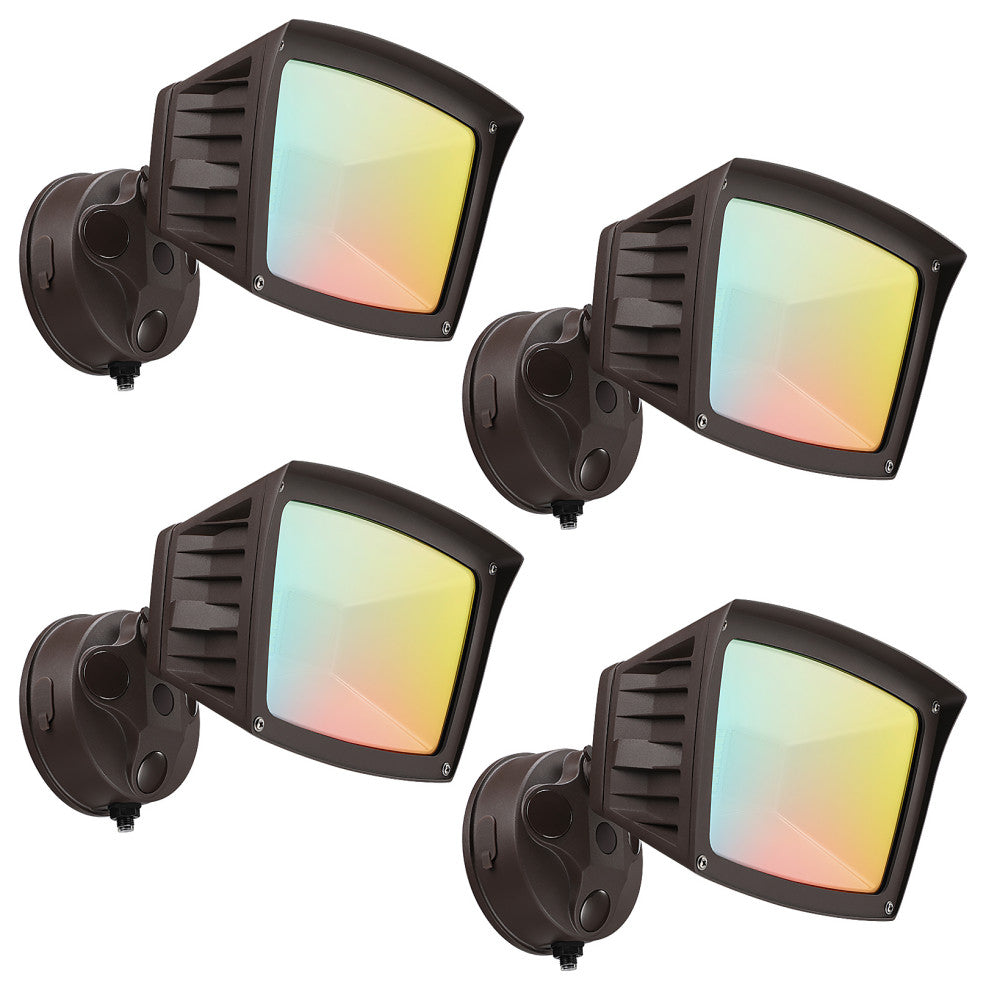 4 Pack LED 3CCT Security Spotlight Dusk to Dawn 3000K/4000K/5000K Selectable
