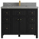 Sonoma 42 Single Sink Reeded Bath Vanity in Black 2" Piatra Gray