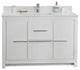 Mila Collection 48" Bathroom Vanity With Sink, Mirror, Countertop, Snow White