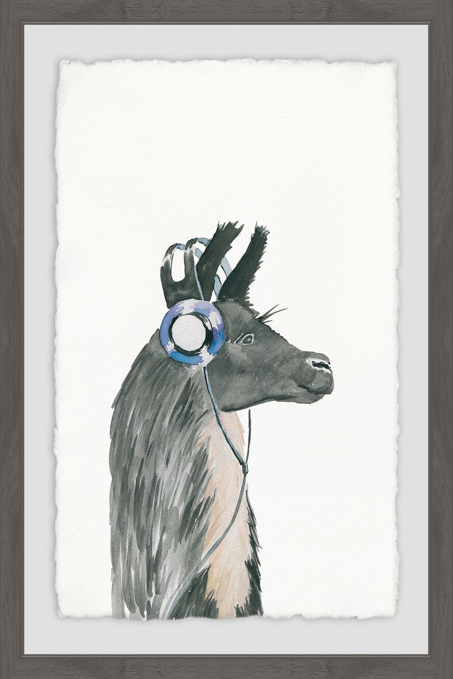 "Groovy Llama" Framed Painting Print, 20"x30"