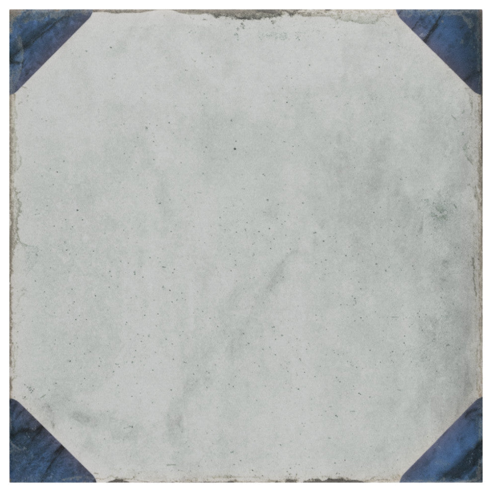 Renaissance Deco Indigo Corner Porcelain Floor and Wall Tile