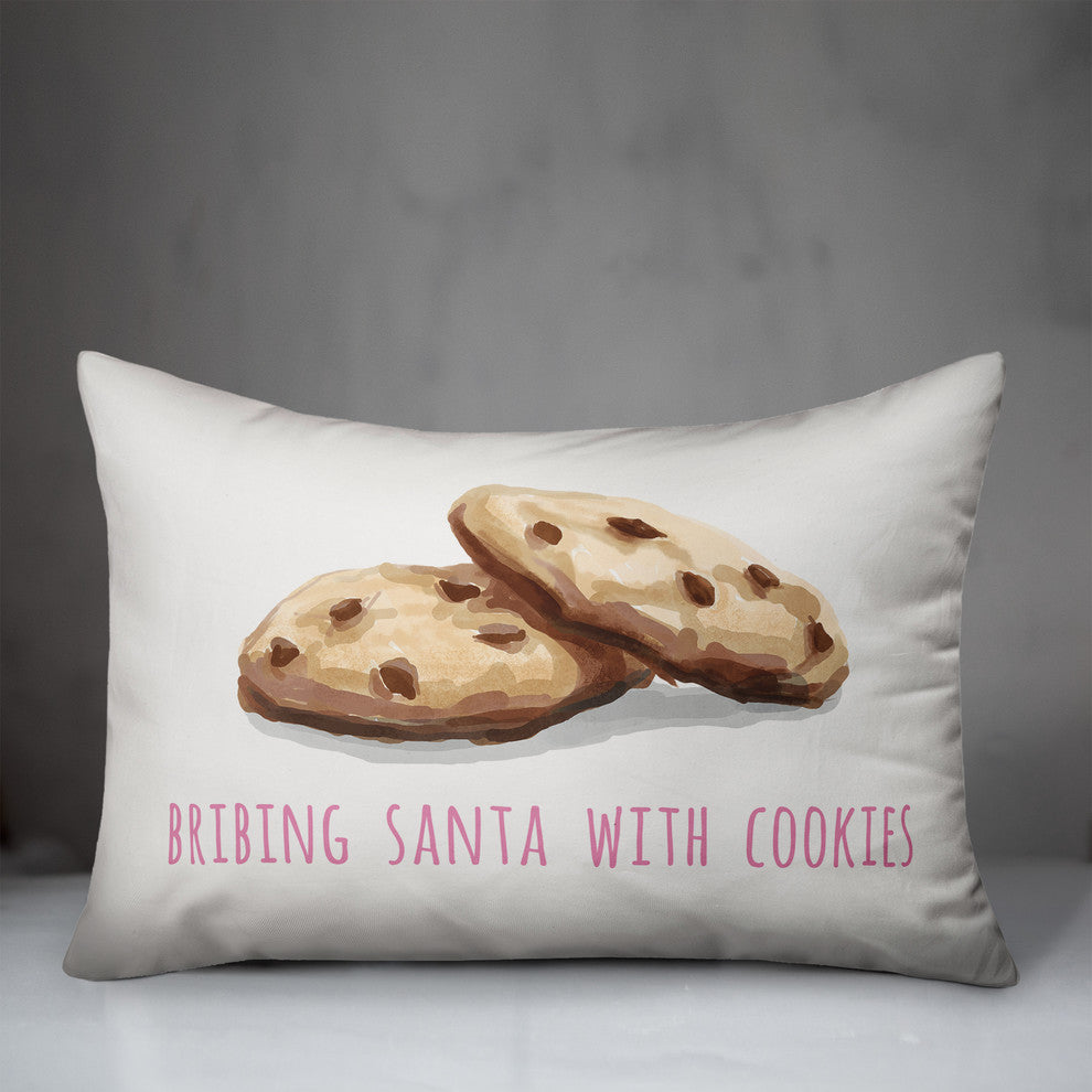 Bribing Santa with Cookies 14"x20" Throw Pillow Cover