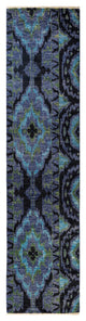 Modern, One-of-a-Kind Hand-Knotted Area Rug Blue, 2'7"x10'3"