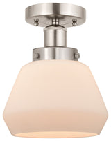 Fulton 1-Light 6.5" Semi-Flush Mount Brushed Satin Nickel