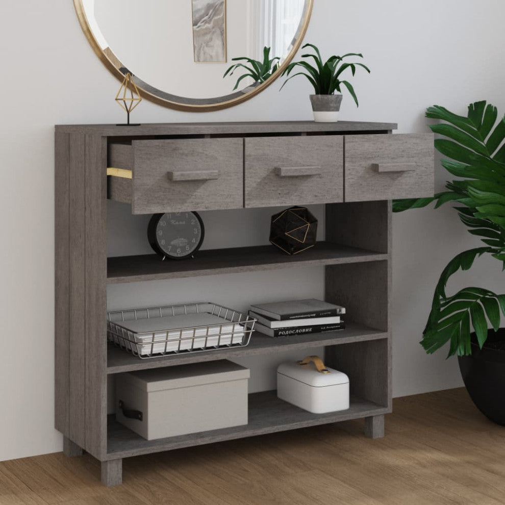 vidaXL Console Table Accent End Table Living Room Light Gray Solid Wood Pine
