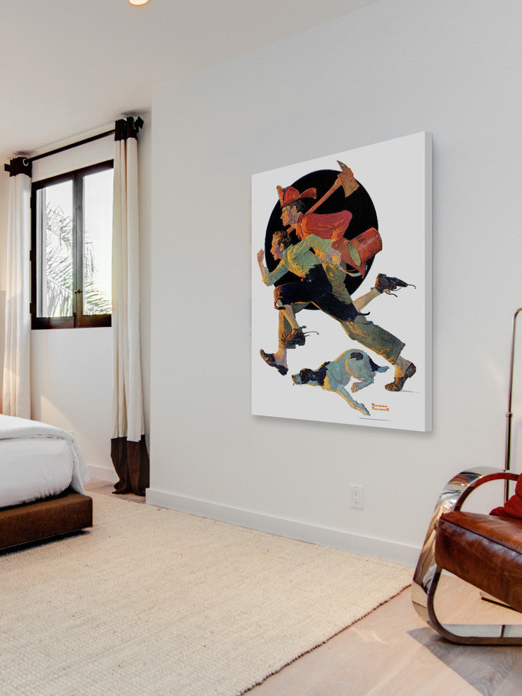 "To the Rescue" Painting Print on Canvas by Norman Rockwell