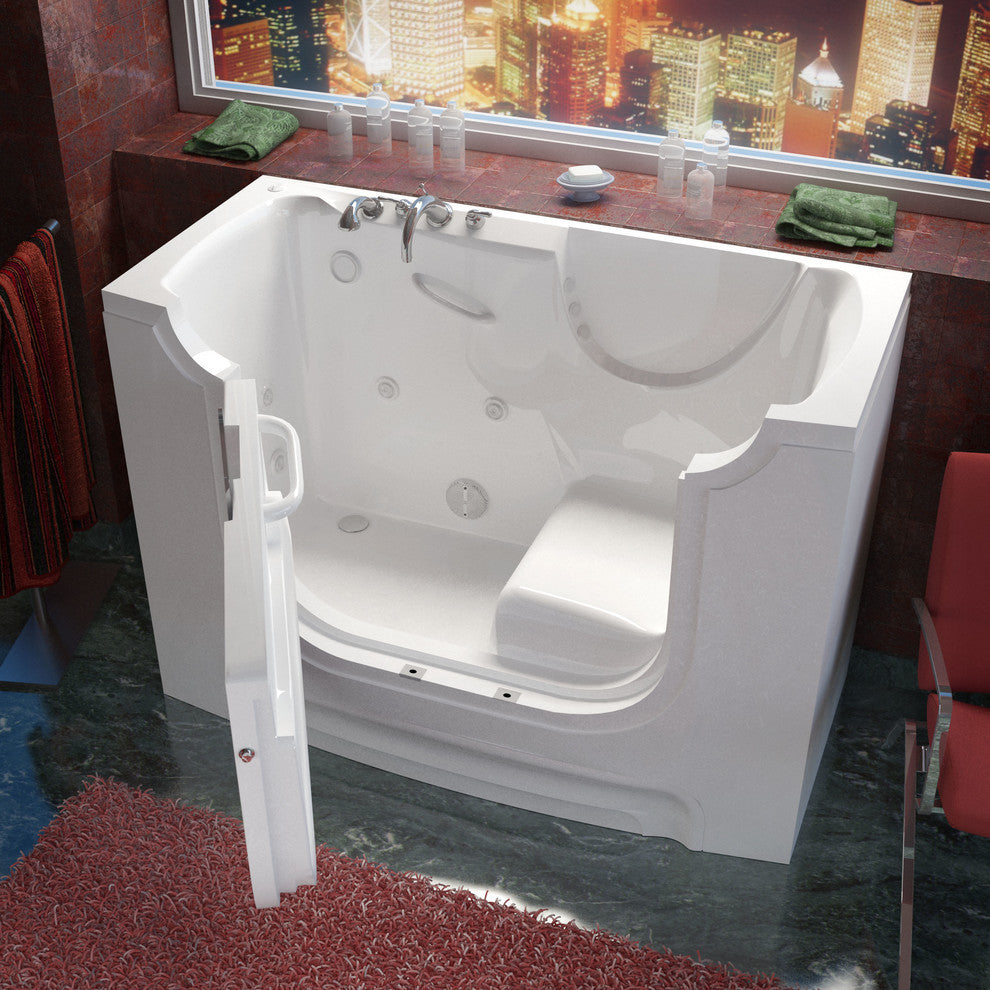 MediTub Wheel Chair Accessible 30 x 60 Left Drain Wheelchair Accessible Tub