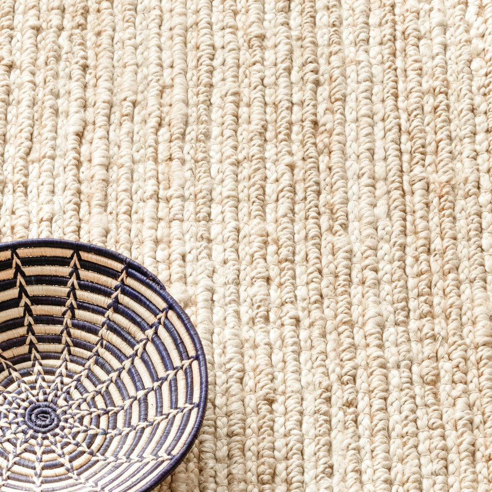 Dash & Albert Dunes Bleached Oak Handwoven Jute Rug, Ivory, 5' x 8'