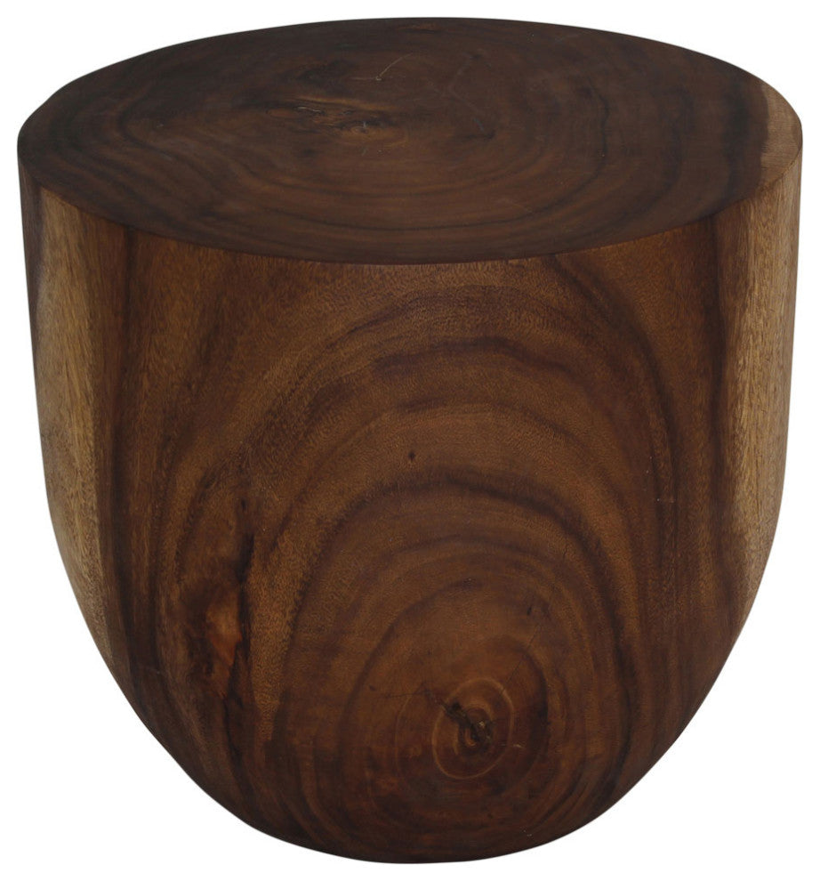 Haussmann Wood Oval Drum Table 20 in Diameter x 18 in High Walnut Oil