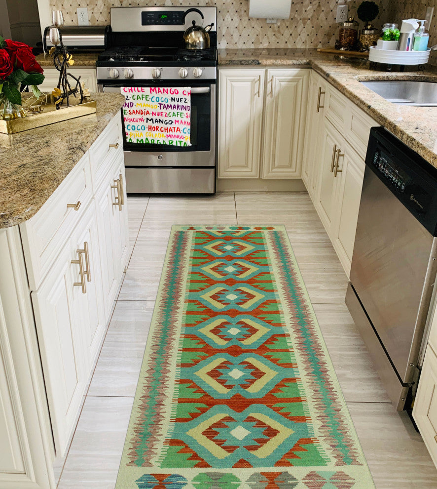 Sangat Kilim Jawid Red/Ivory Runner, 2'8x8'1