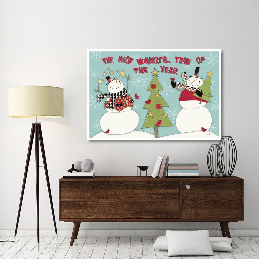 "Snowman Sentiments I" Digital Paper Print by Anne Tavoletti, 62"x42"