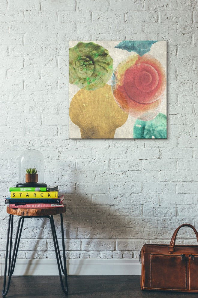 "Luminous Seashells 4" Giclee Canvas Wall Art, 26"x26"
