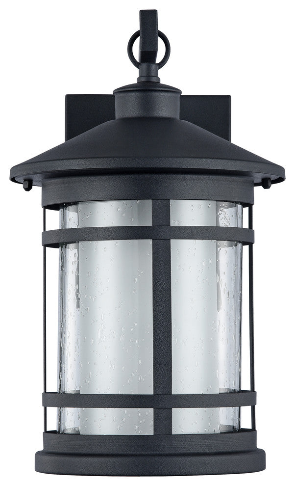 ADESSO, Transitional 1 Light Textured Black Outdoor Wall Sconce, 14" Height