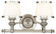 Milton 2-Light Bath and Vanity With Opal Glossy Glass Shade, Polished Nickel