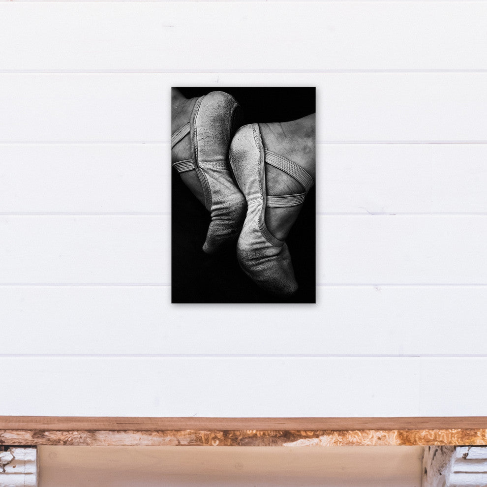 Ballet Shoes on Black 12"x18" Print on Canvas
