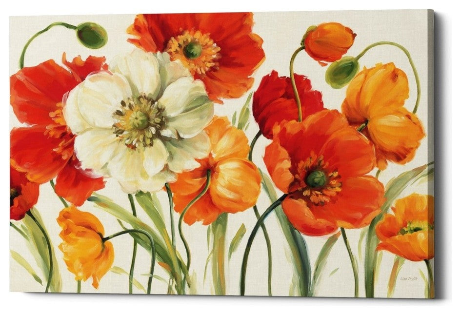 Epic Graffiti "Poppies Melody I" by Lisa Audit, Giclee Canvas Wall Art, 26"x40"