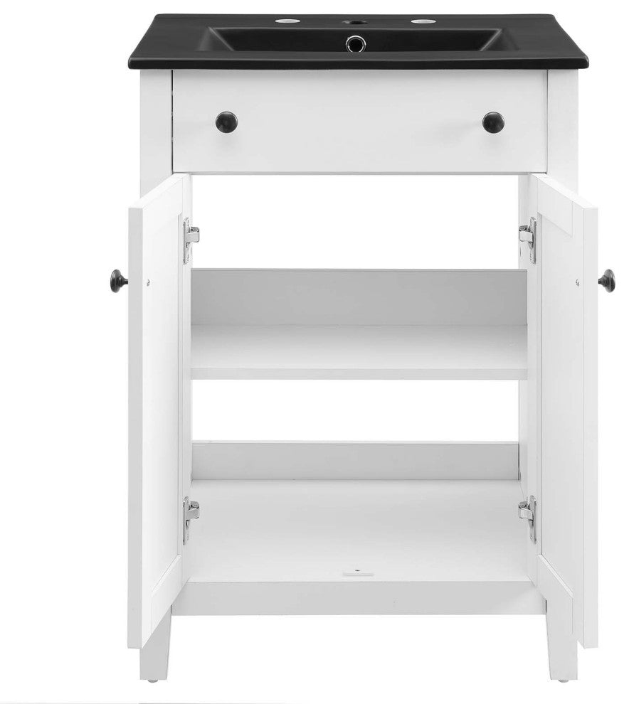 Nantucket 24" Bathroom Vanity - White Black