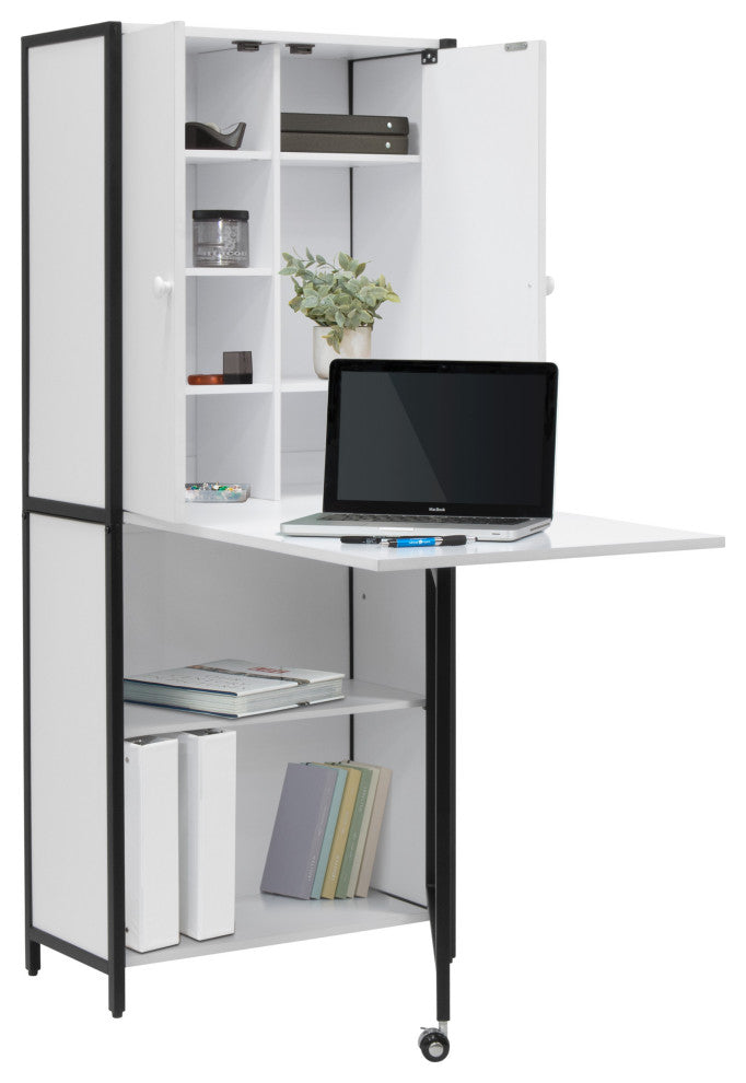 Sew Ready Craft, Office, Multi-use Armoire in Charcoal, White