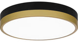 Quoizel Weldin LED 11" Flush Mount, Matte Black Gold/White Acrylic, WLN1611MBKG