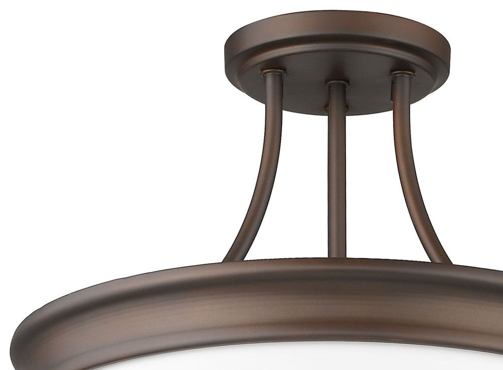 3 Light Retro Modern 14" W x 12" H Semi-Flush Ceiling Mount Lighting Fixture