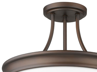 3 Light Retro Modern 14" W x 12" H Semi-Flush Ceiling Mount Lighting Fixture