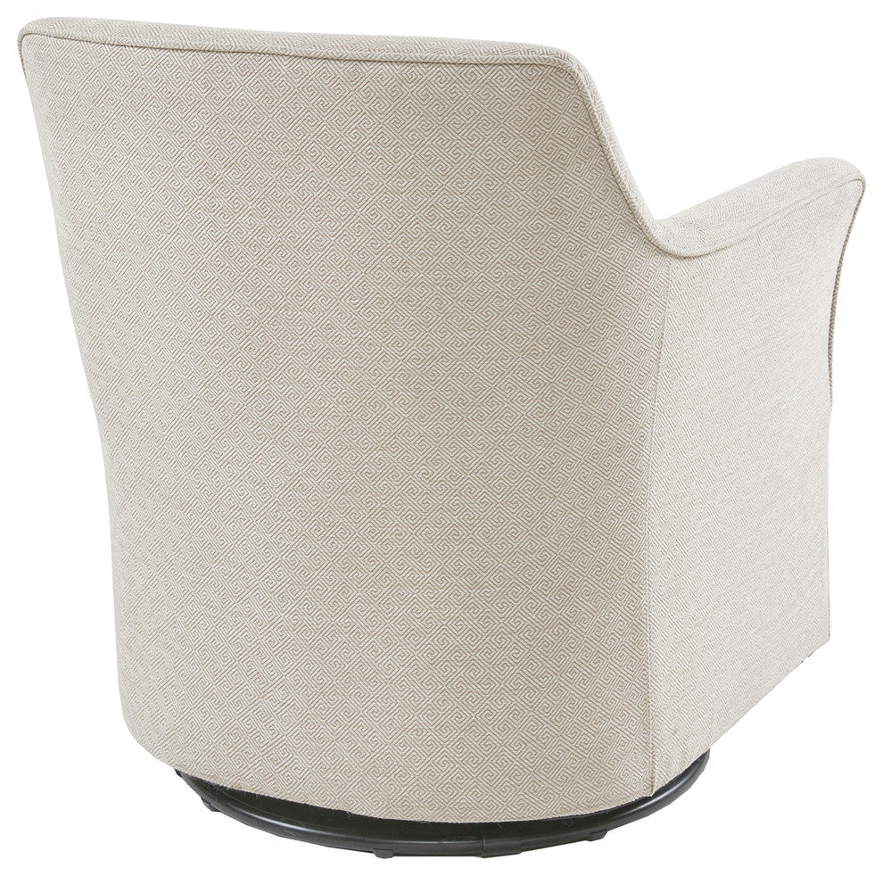 Madison Park Augustine Tight Back Swivel Lounge Chair, Cream