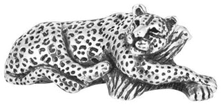 Silver Reclining Leopard Sculpture A501
