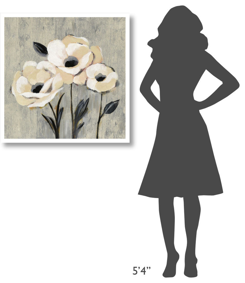"Graphic Floral I" Digital Paper Print by Silvia Vassileva, 32"x32"