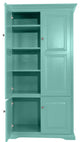 Double Wide Kitchen Pantry Cabinet, Aqua Fiesta
