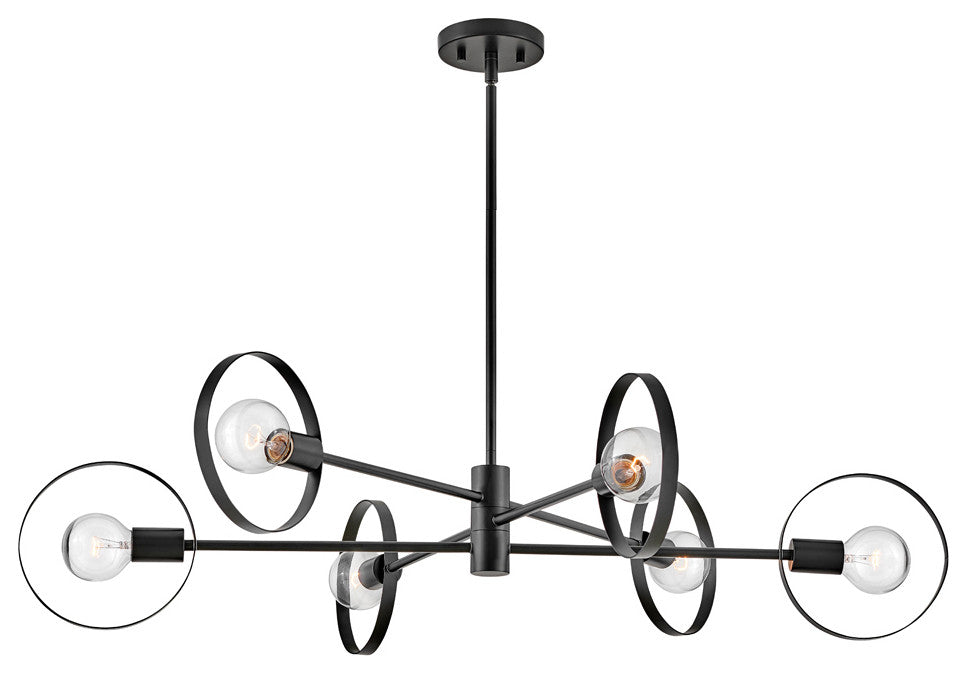 Hinkley Desi Single Tier Pendant, Black, 6 Light