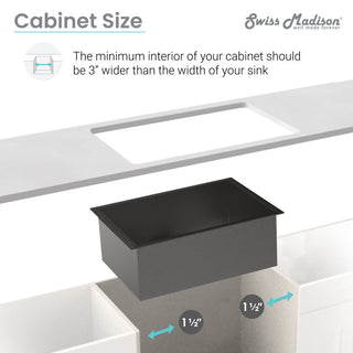 Rivage 32" x 19" Stainless Steel, Single Basin, Undermount Kitchen Sink, Black