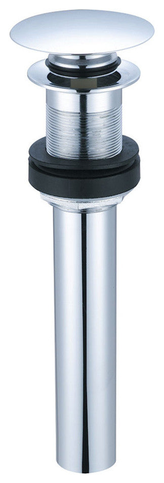 Push Down Drain With Overflow, Polished Chrome