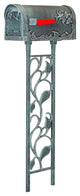 Floral Mailbox Post, Verde Green