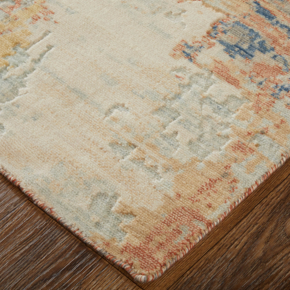 Jaxson 39PWF Modern/Industrial/BohemianArea Rug, Gray/Orange, 2'x3'