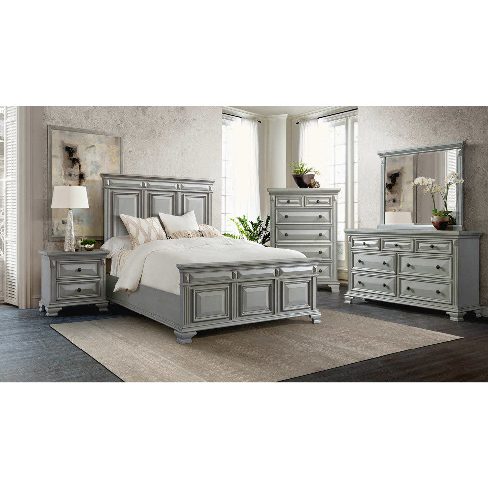 Picket House Trent Queen Panel 3 Piece Bedroom Set, Gray
