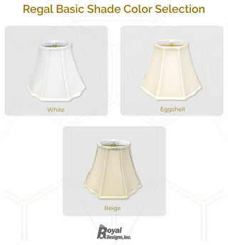 Royal Designs Flare Bottom Outside Corner Scalloped Basic Lamp Shade, Beige, Whi